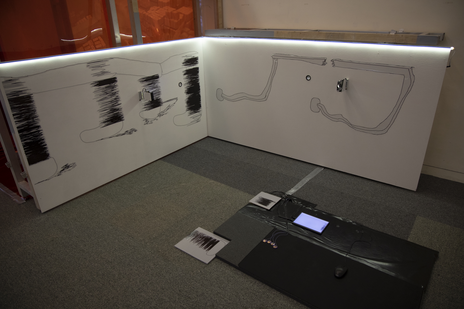 Installation view of the continuous drawing system