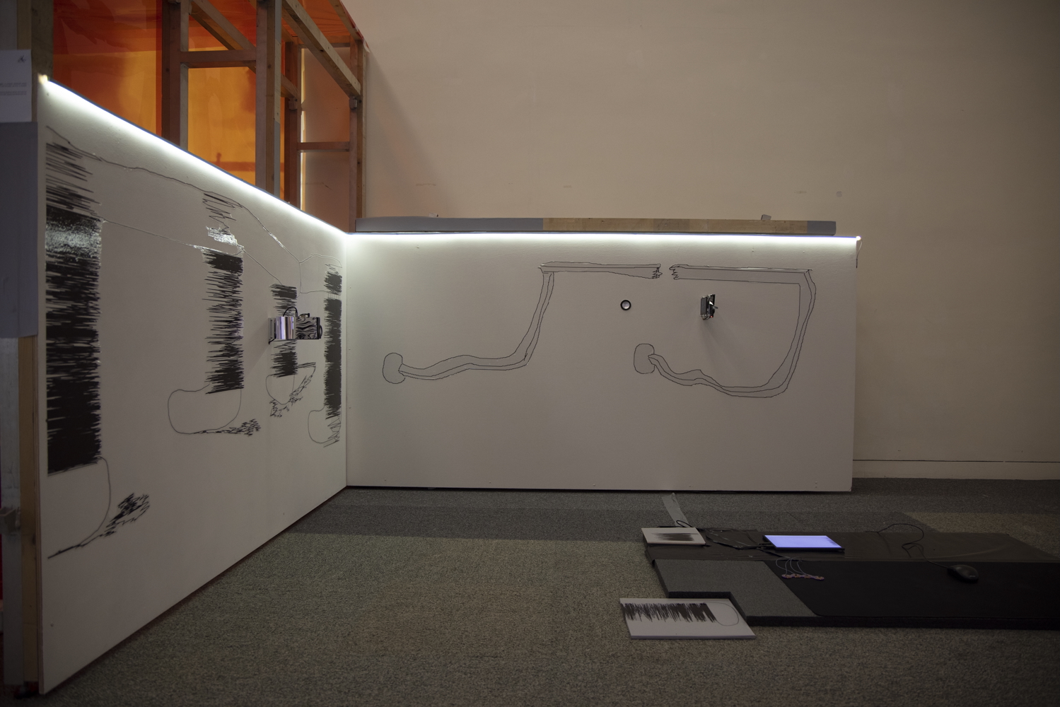 Installation view of the continuous drawing system