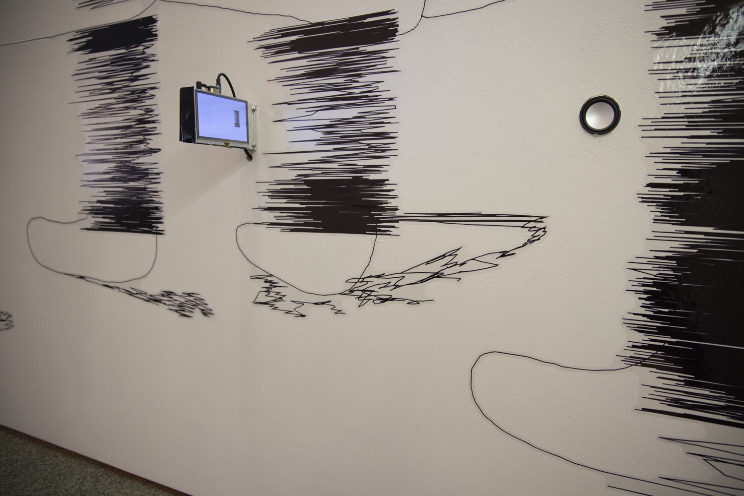 Visual transformation recorded from programmed canvas movement