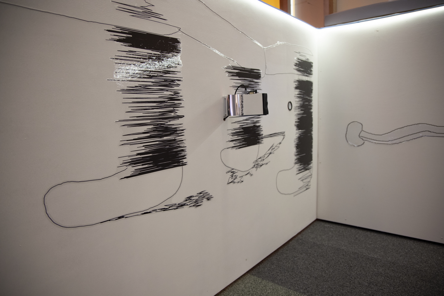 Installation view of the continuous drawing system