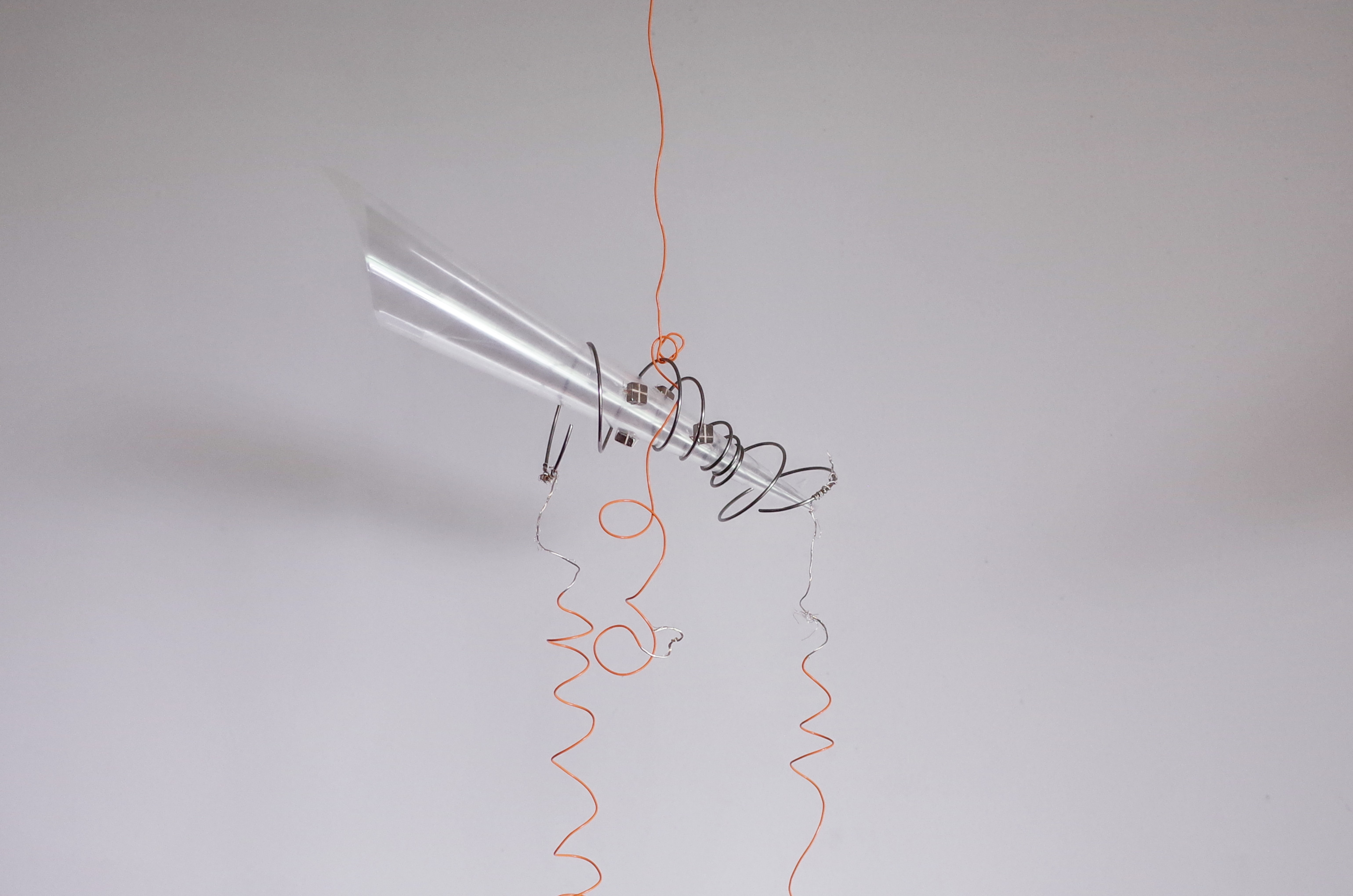 Suspended sound sculpture installation view